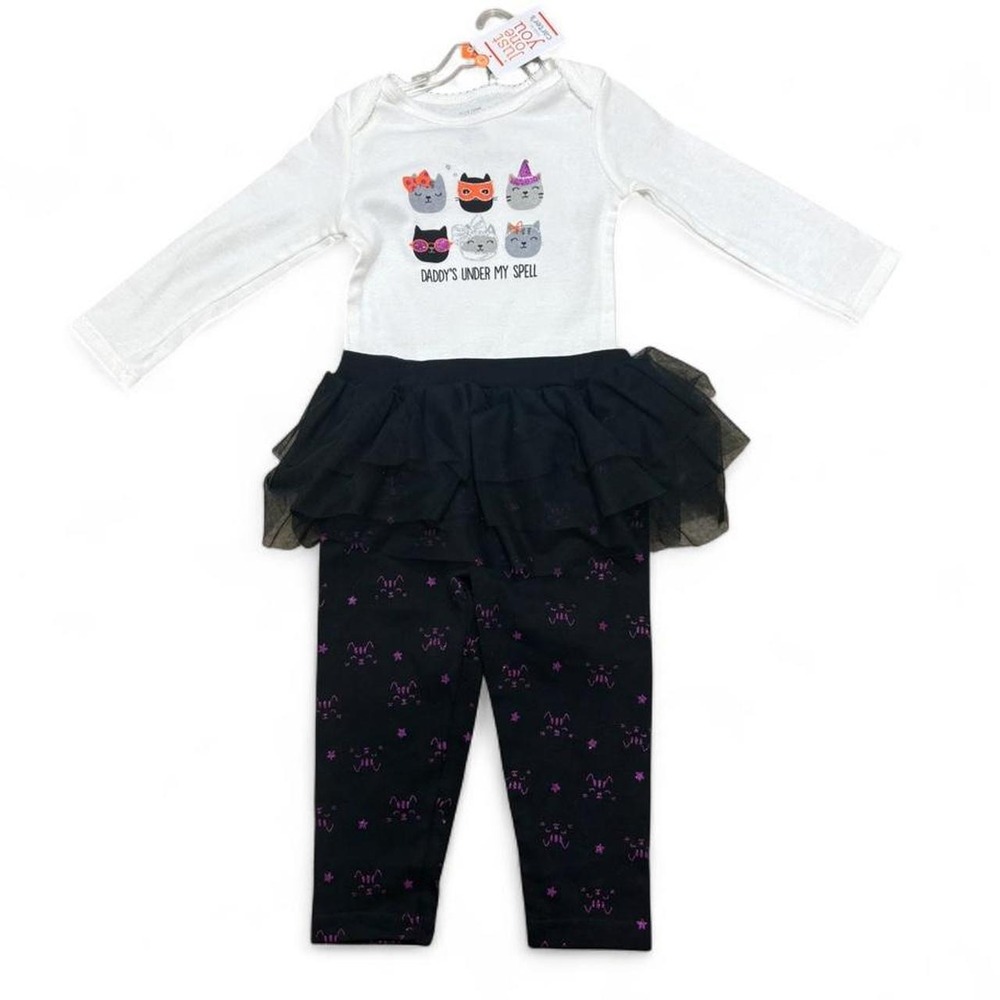 2pc Halloween Tutu Leggings Set - Daddy's Under My Spell Carter's Withy size 12M